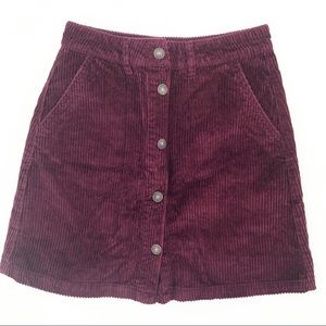vero moda plum corduroy skirt